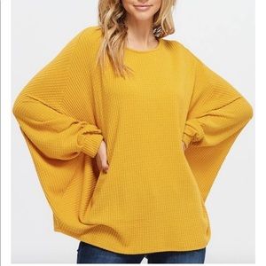 DOLMAN SLEEVE WAFFLE TOP